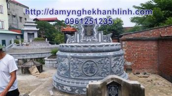 Mộ tròn đá đẹp - Kiệt tác mộ tròn đá xanh chế tác tại Ninh Bình