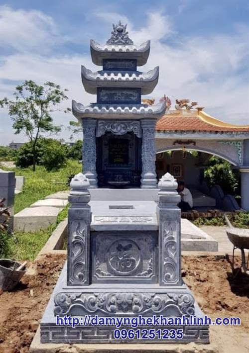 Hình ảnh mộ đá ba mái đao đẹp bán và lắp đặt tại Hà Nội