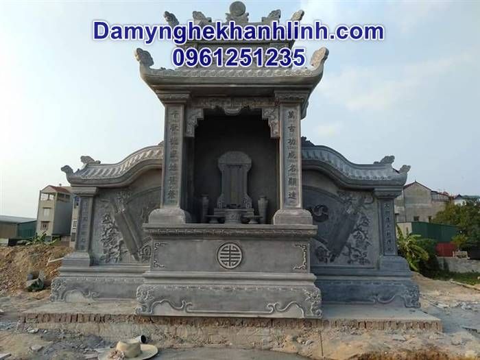Lăng thờ đá - Mẫu cây hương đá lăng mộ gia đình đẹp- Đá mỹ nghệ Khánh Linh.