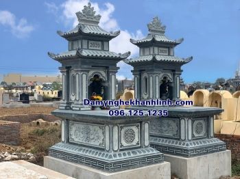 Mẫu mộ ba mái đá xanh cao cấp bán tại Quảng Ninh