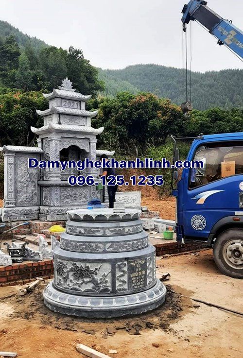Mẫu mộ tròn đá xanh đẹp bán tại Phú Thọ - Mộ đá tròn đẹp