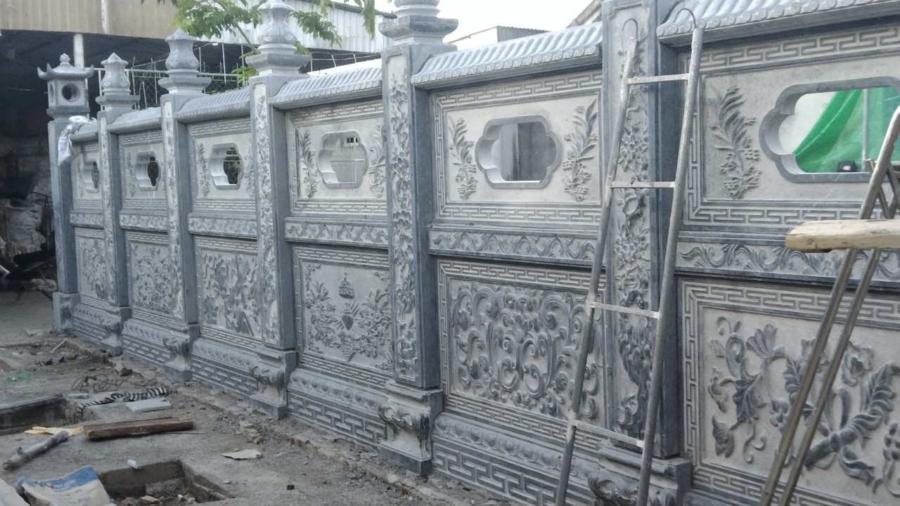 Hàng rào đá - tường rào đá nhà thờ họ lắp đặt tại Nghệ An