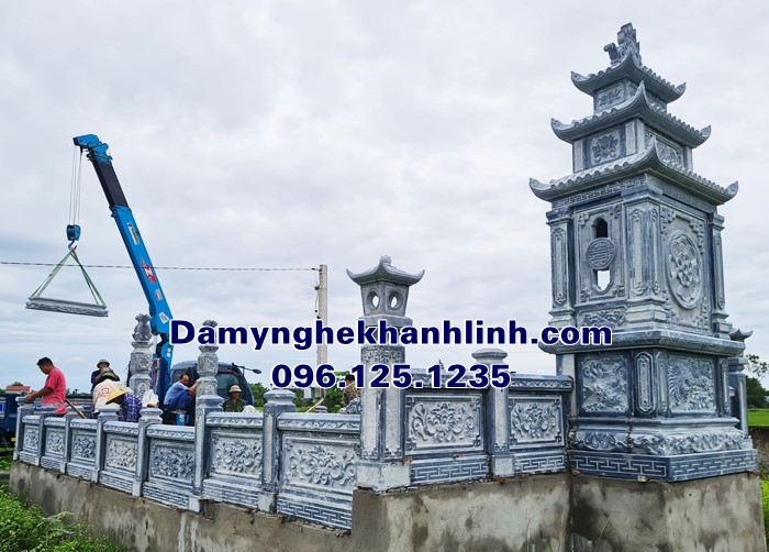 Hình ảnh thi công lắp đặt khu lăng mộ đá gia đình tại miền nam