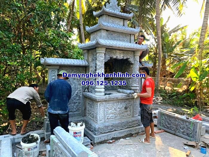 Hình ảnh xây mẫu lăng thờ đá khu lăng mộ đẹp tại Quảng Ninh