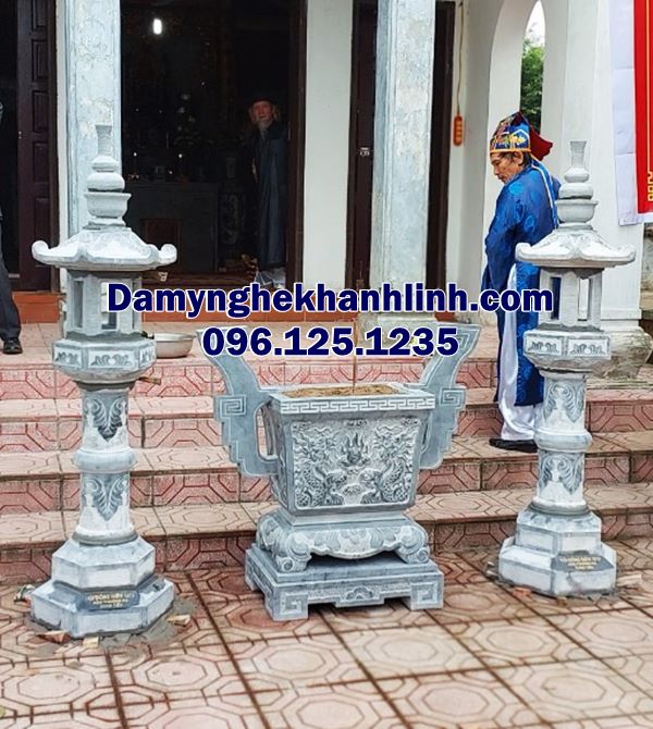 Lư hương đá miền bắc mẫu lư hương đá vuông