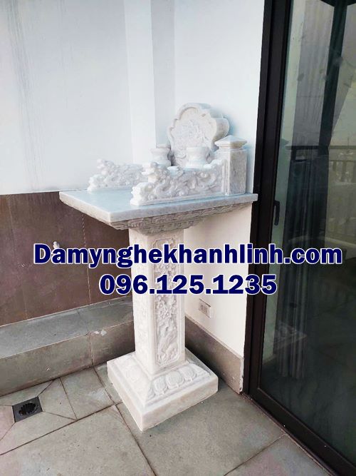 Mẫu cây hương đá miền tây chế tác từ đá trắng kích thước 81 x 81