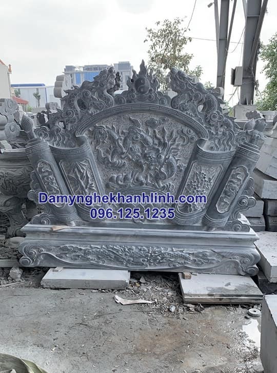 Mẫu cuốn thư đá đẹp cho từ đường nhà thờ họ bằng đá tự nhiên