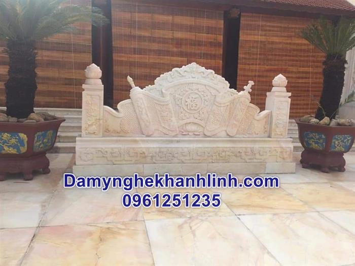 Mẫu cuốn thư đá vàng nguyên khối cho nhà thờ họ