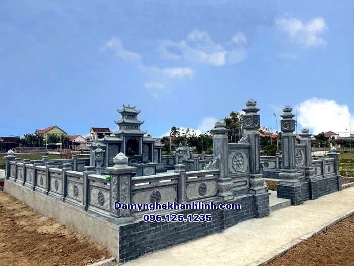 Mẫu khu lăng mộ đá gia đình đẹp tam cấp dành cho các gia tộc lớn