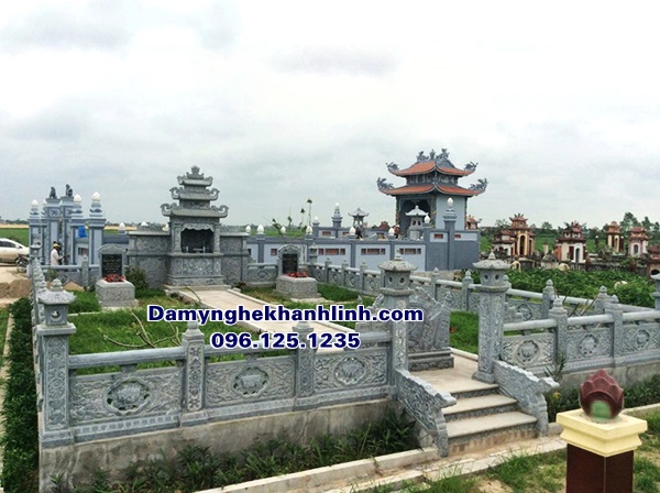 Mẫu khu lăng mộ gia đình đá xanh rêu đẹp tại Nam Định