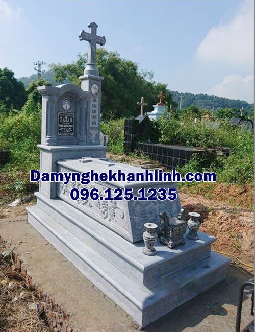 Mẫu mộ đá công giáo thiết kế hiện đại