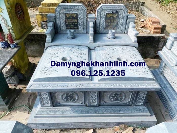 Mẫu mộ đá đôi không mái cho song thân 