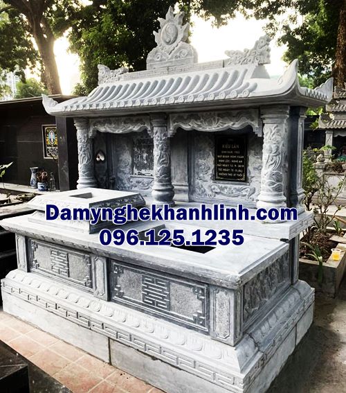 Mẫu mộ đá đôi một mái đẹp