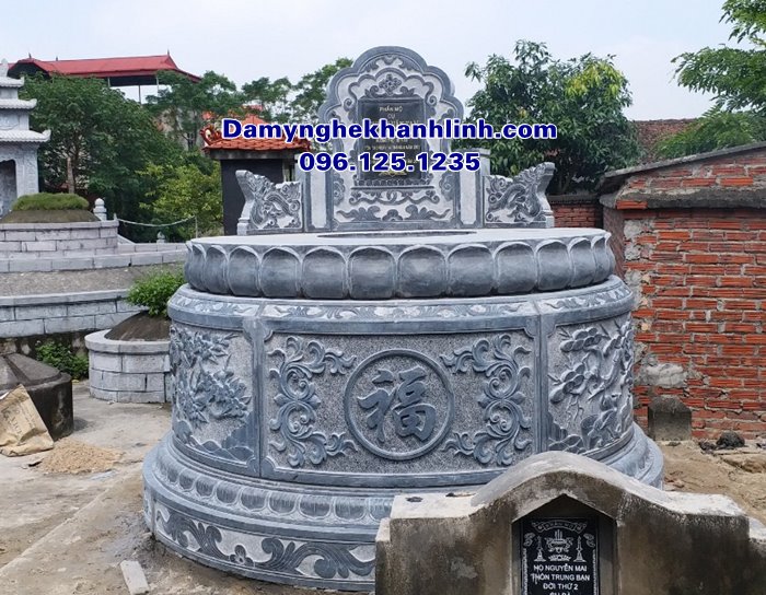 Mẫu mộ đá tròn đẹp chuẩn phong thủy 