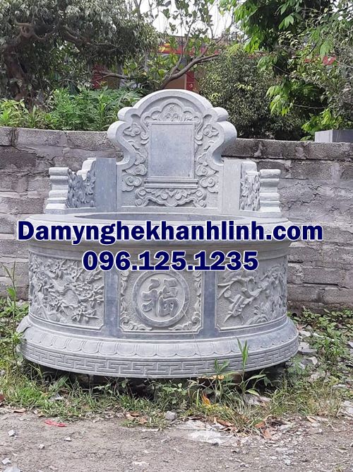 Mẫu mộ đá tròn một tầng đơn giản thanh thoát