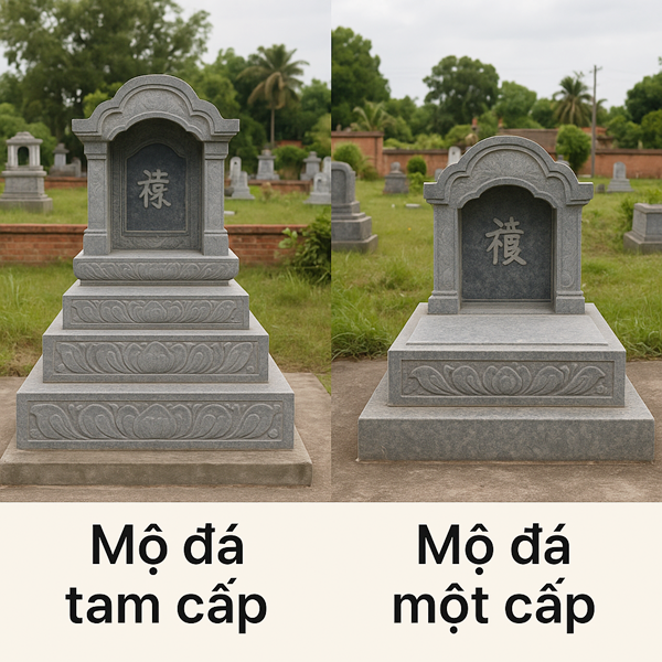 So sánh mộ đá tam cấp và mộ đá một cấp   Nên chọn loại nào