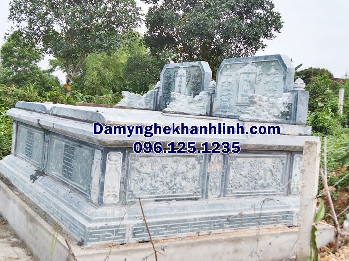 Báo giá mộ đá đôi không mái đơn giản đẹp