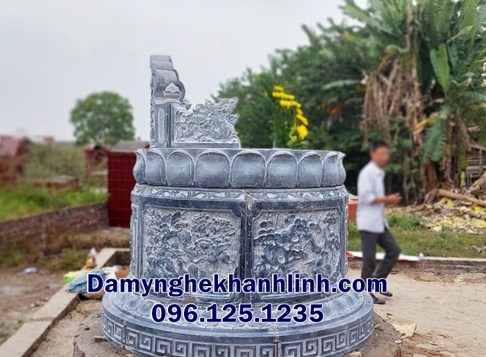 Báo giá mộ đá tròn đá xanh đen giá tận xưởng