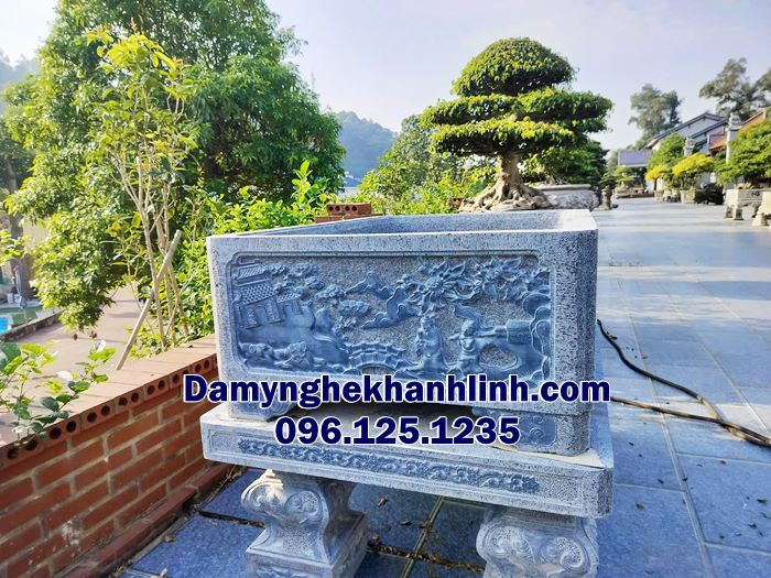 Chậu đá trồng cây cảnh đẹp – Mẫu chậu đá điêu khắc tinh xảo cho sân vườn
