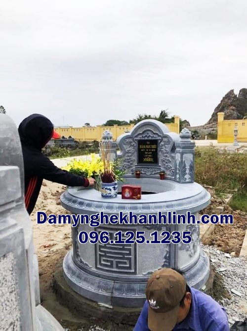 Kích thước mộ đá tròn đường kính 107cm