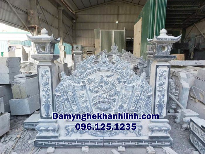 Mẫu cuốn thư đá tại Hà Nội chạm long cuốn thủy