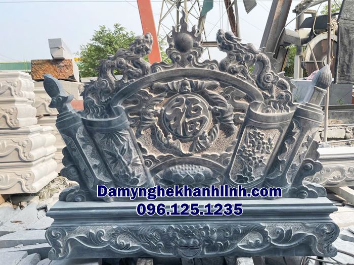 Mẫu cuốn thư đá tại Hà Nội chạm tứ quý 