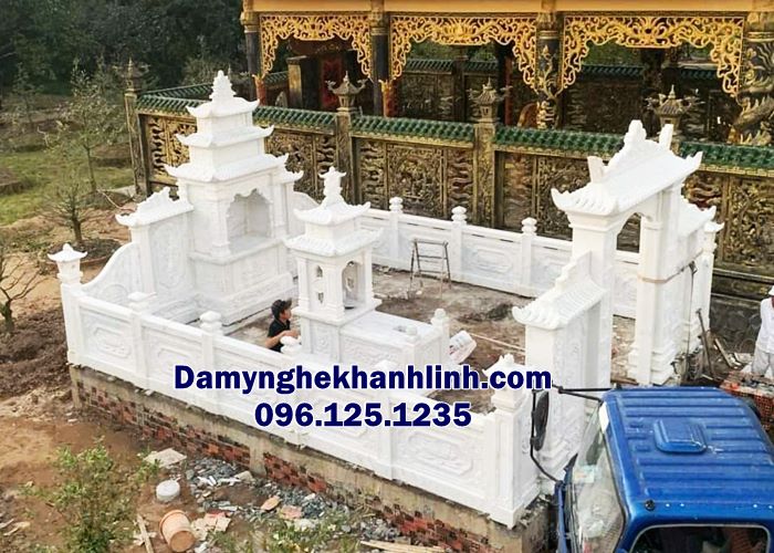 Mẫu khu lăng mộ đá dòng tộc bằng đá trắng