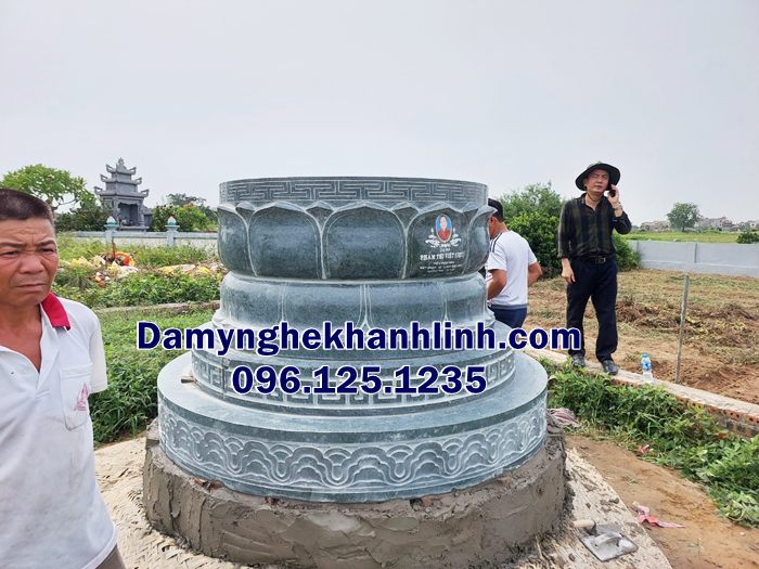 Mộ đá tròn Long An đẹp, chuẩn phong thủy, chế tác theo yêu cầu